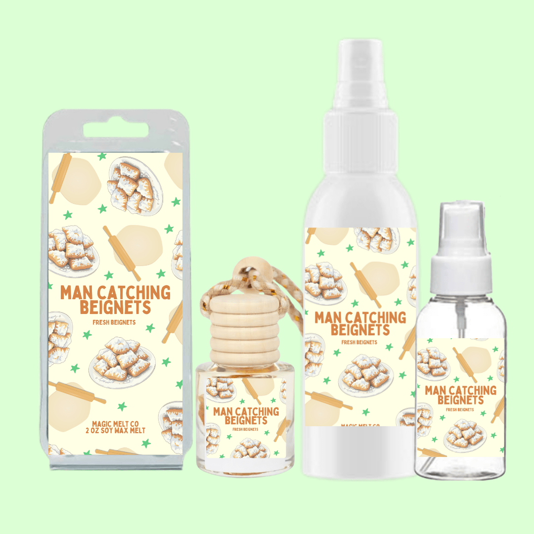 Man Catching Beignets Scent Collection Magic Melt Co. Man Catching Beignets Scent Collection