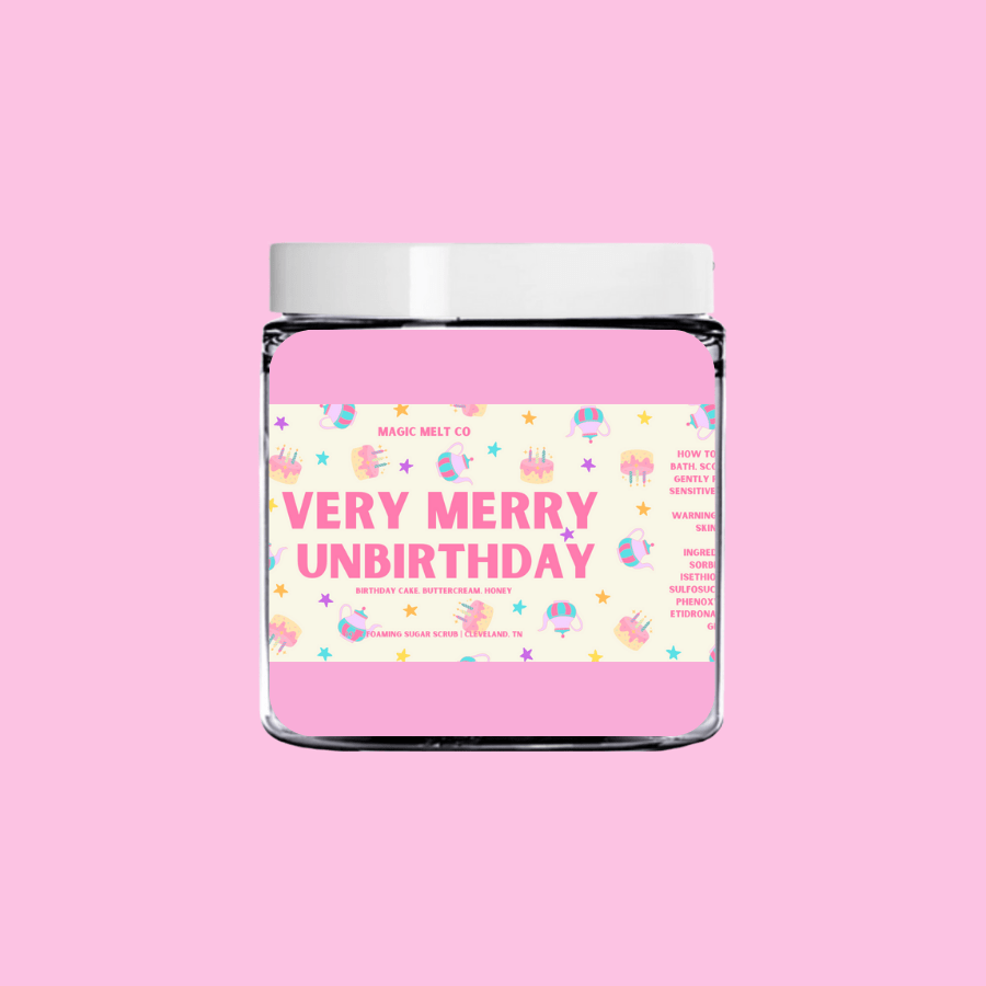 Very Merry Unbirthday Foaming Sugar Scrub Magic Melt Co. Very Merry Unbirthday Foaming Sugar Scrub